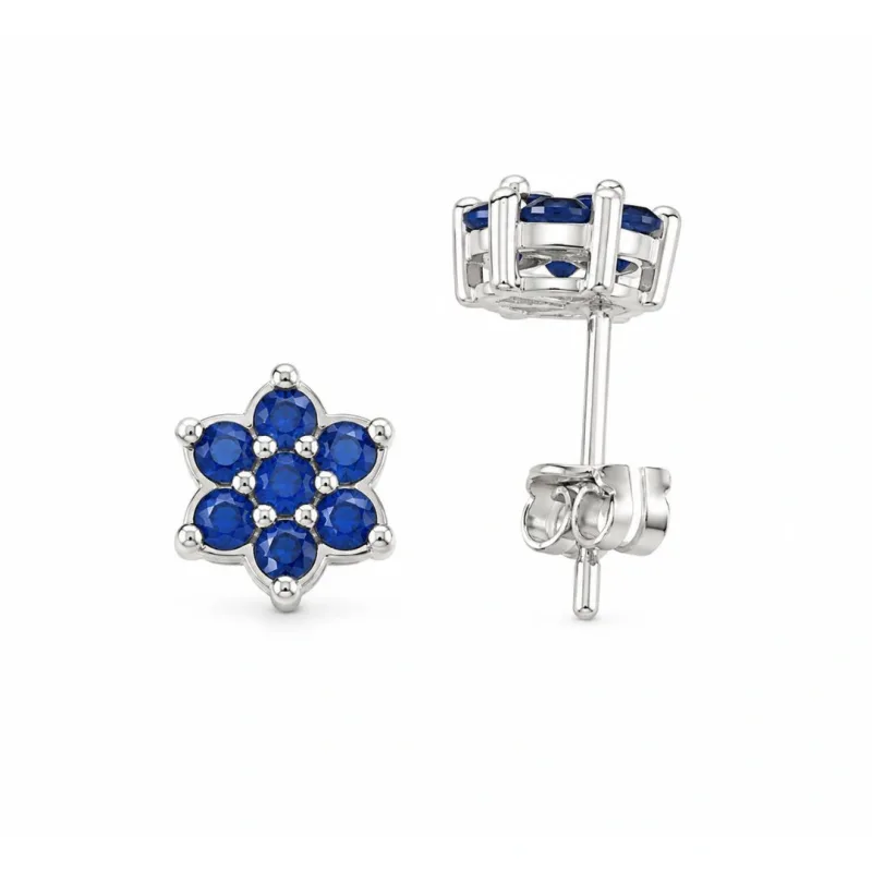 Brinco Flor Safira