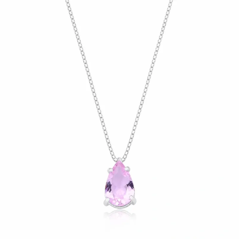 Colar Gota Rosa Claro