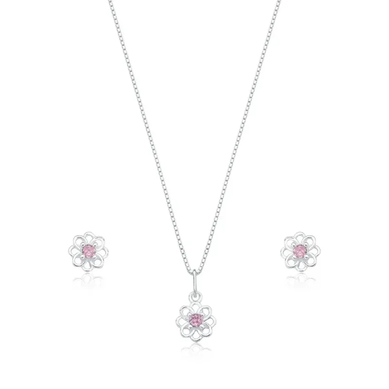 Conjunto Flor com Pedra No Meio