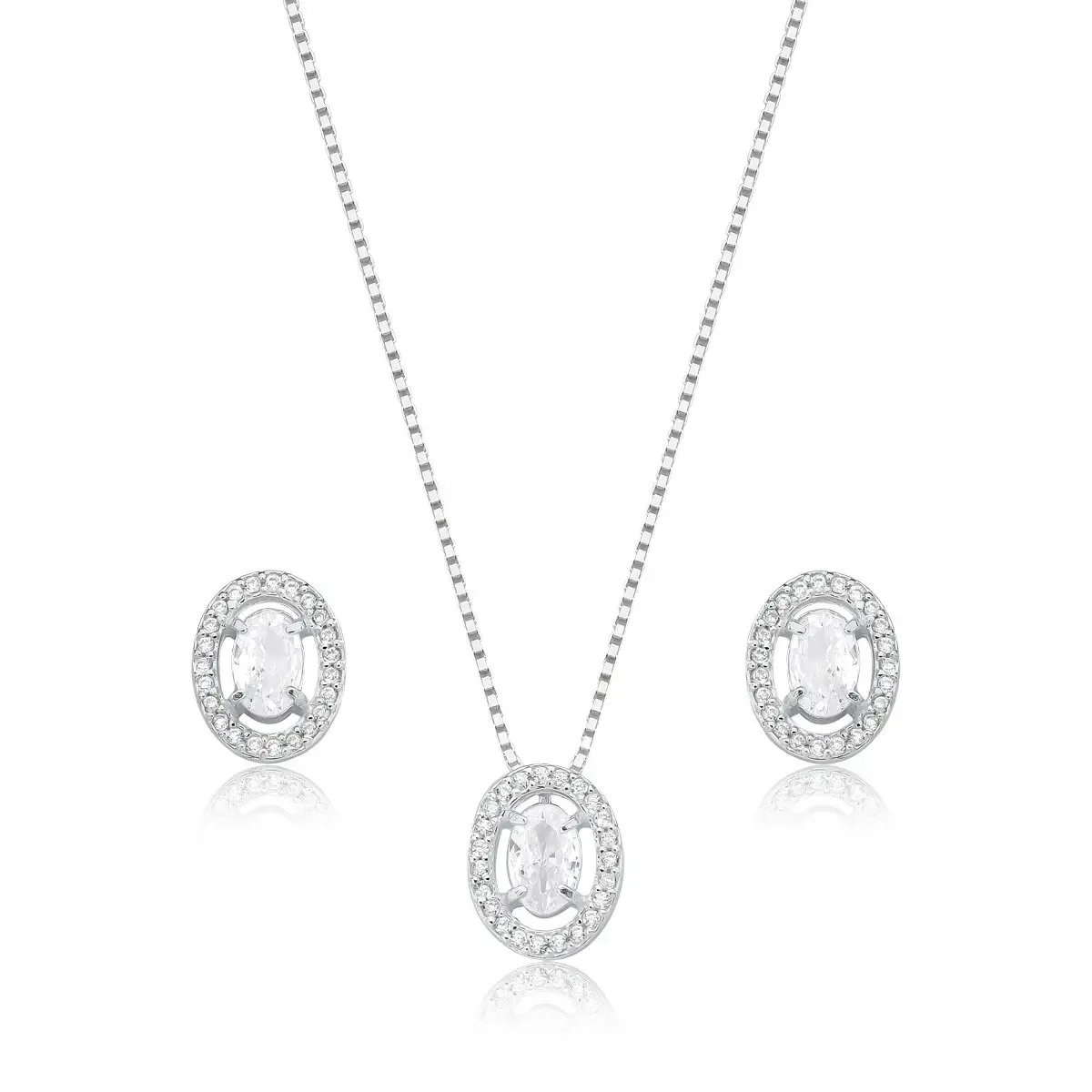 Conjunto Oval com Moldura Cravejada