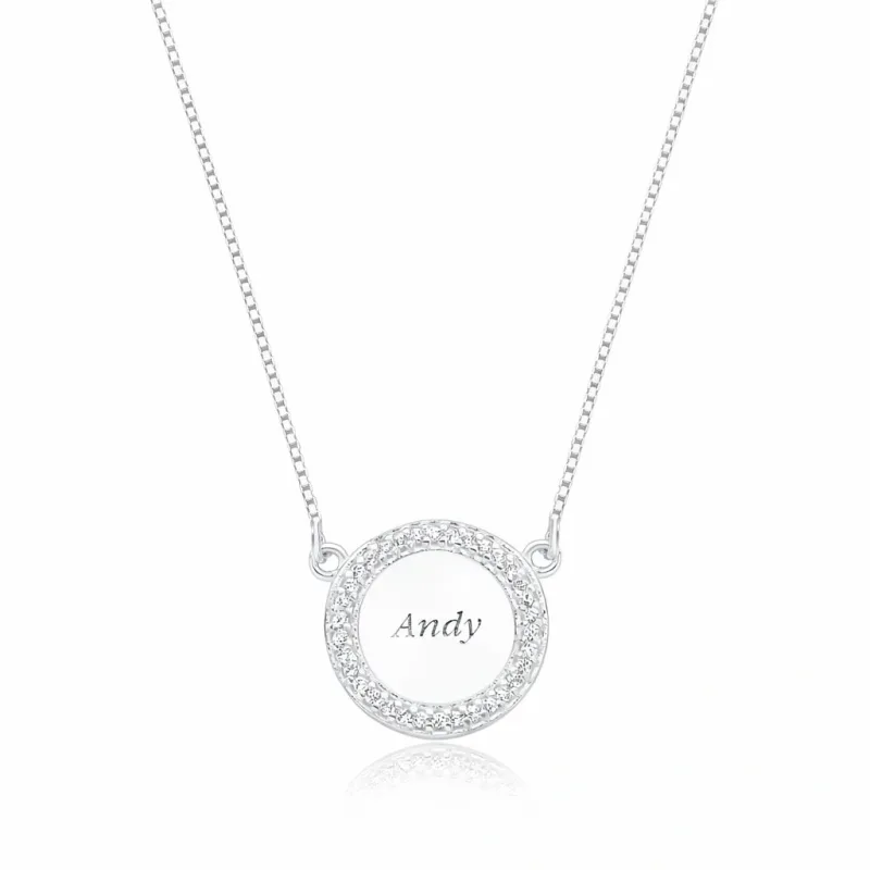 Colar Circulo Cravejado Personalizado
