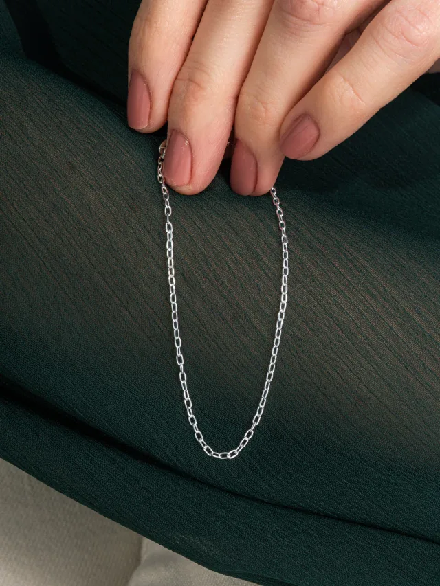 Pulseira de Prata 925 Elos Cadeado Delicados