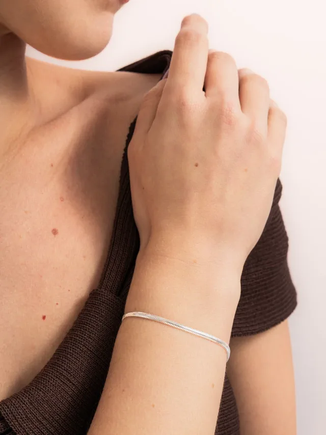 Pulseira de Prata 925 Lacraia Fina