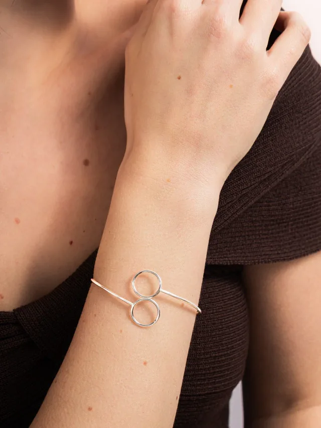 Bracelete de Prata 925 Círculo Duplo