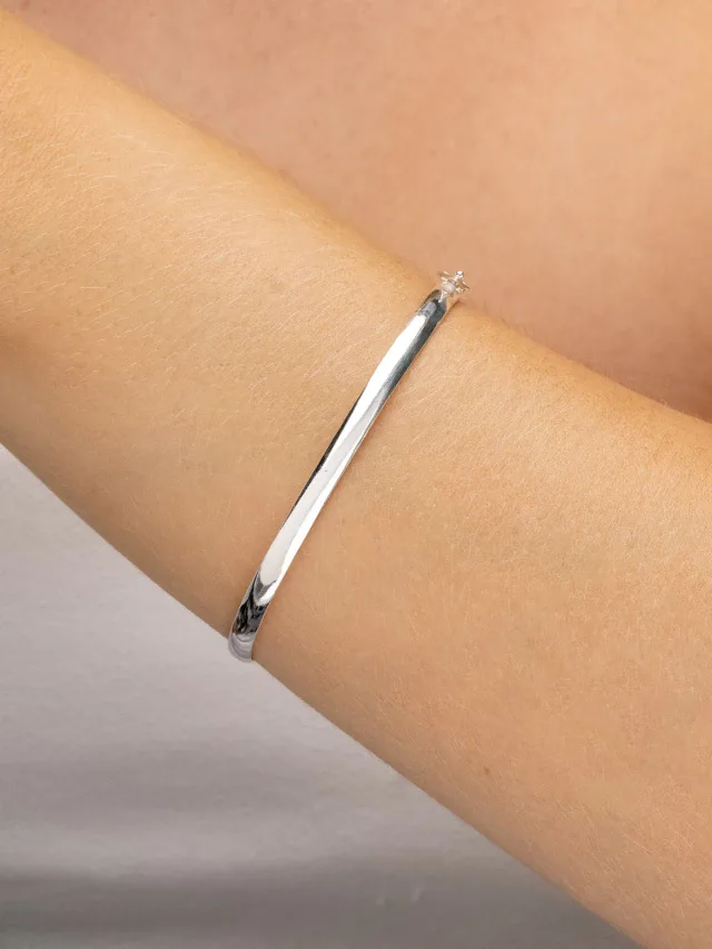 Bracelete de Prata 925 Fio Abaulado