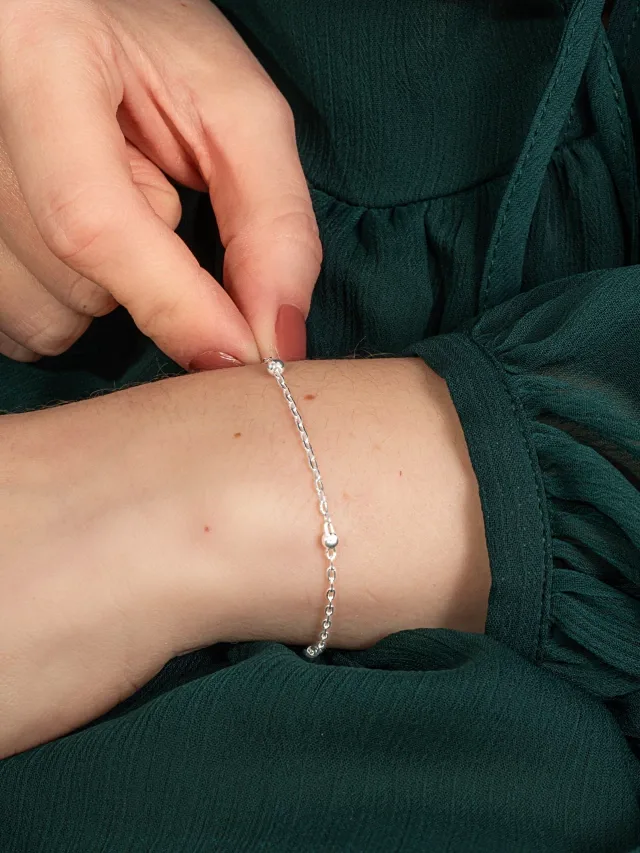 Pulseira de Prata 925 Bolinhas de 2,5mm