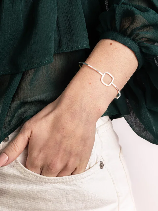 Bracelete de Prata 925 Quadrado