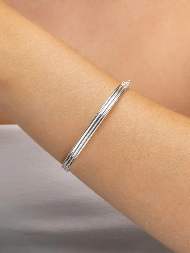 Bracelete de Prata 925 Redondo Triplo