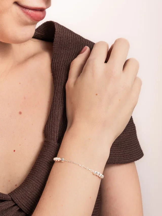 Pulseira de Prata 925 4 Bolas Espaçadas
