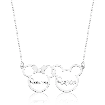 Gargantilha Mickey E Minnie Juntos C/Nome — foto 2