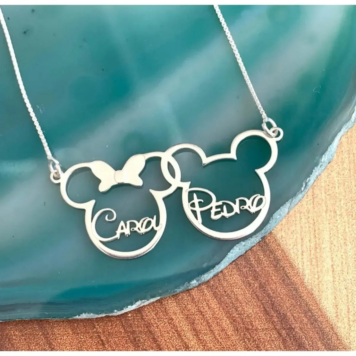 Gargantilha Mickey E Minnie Juntos C/Nome