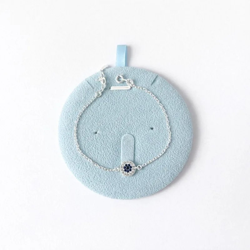Pulseira Circulo Cravejado 1cm Olho Grego