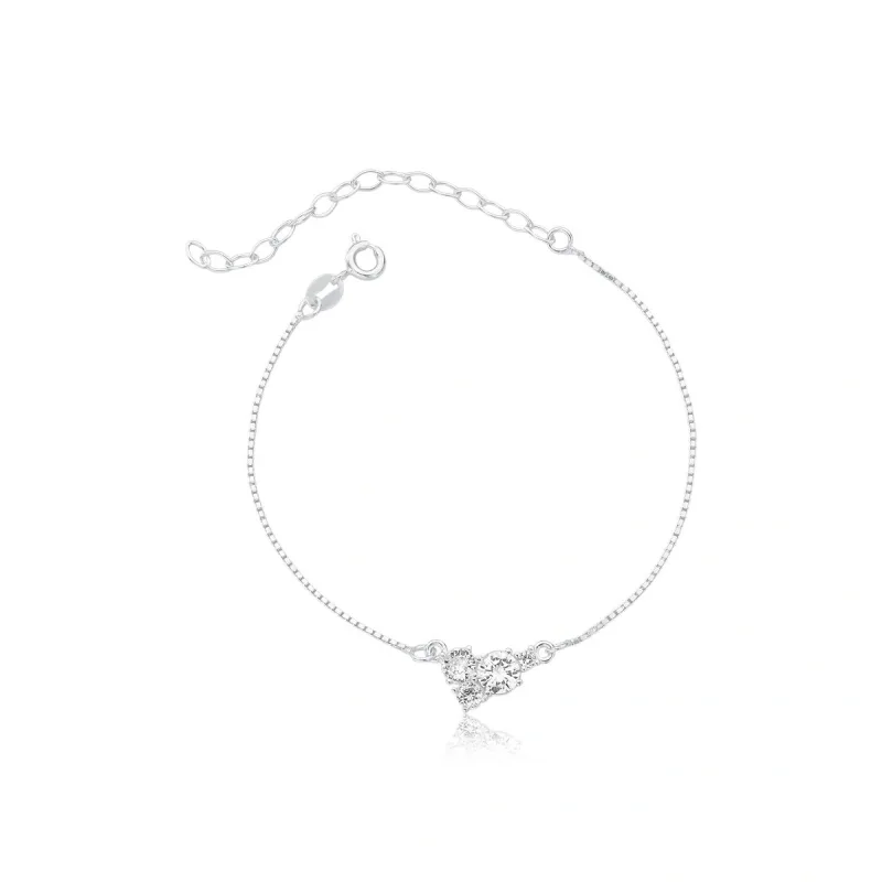 Pulseira 4 Zirconias Redondas 1, 3, 4 e 5mm com extensor