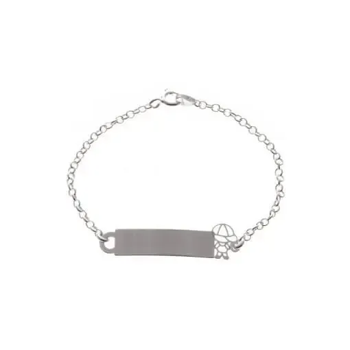 Pulseira Chapa Infantil com Menino Vazado