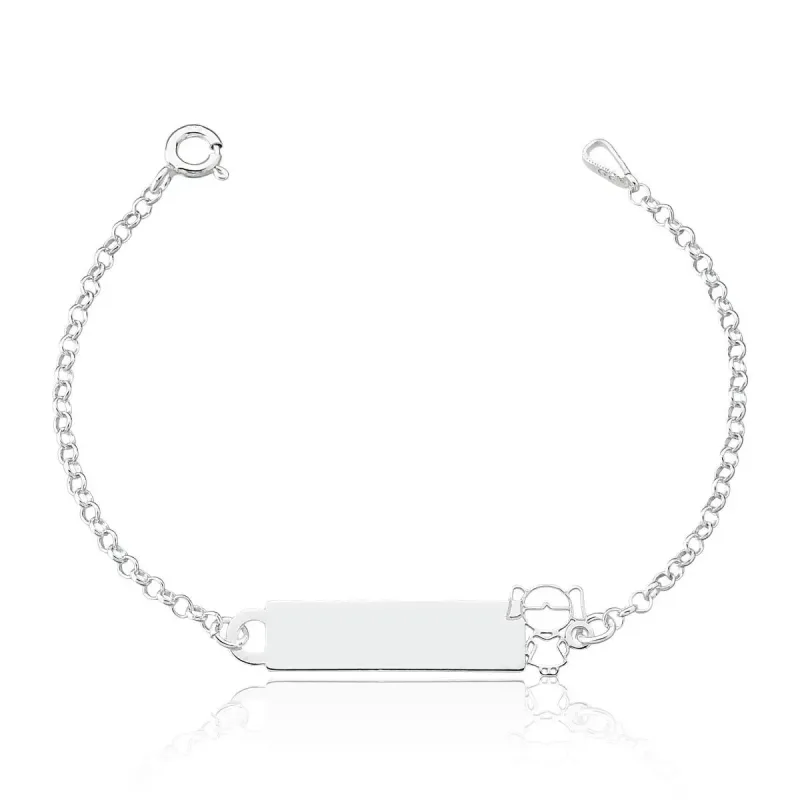 Pulseira Chapa Menina Vazada