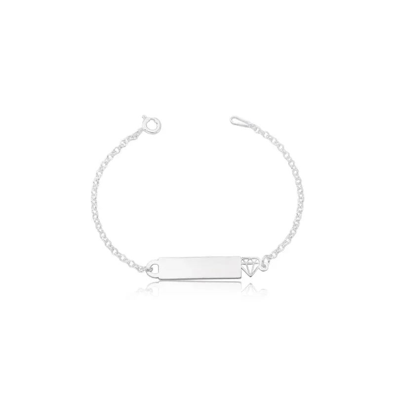 Pulseira Chapa Infantil Diamante