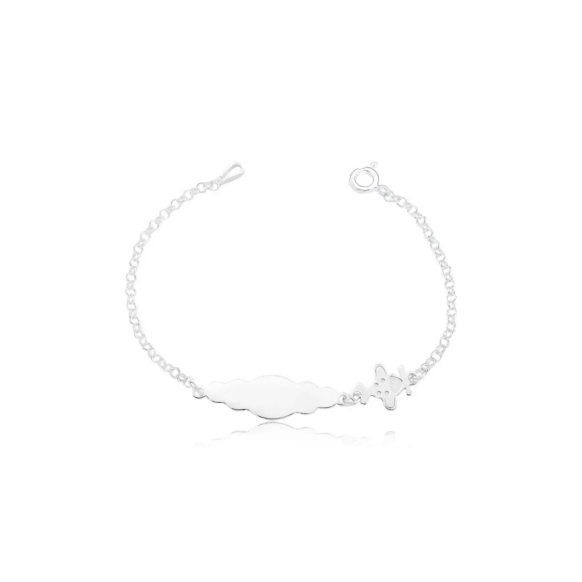 Pulseira Chapa Avião Nuvem