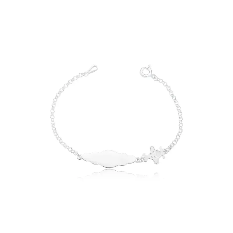 Pulseira Chapa Avião Nuvem