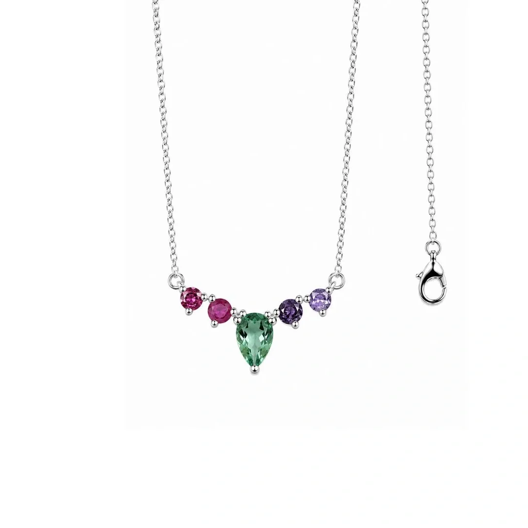 Pulseira Gota Turmalina e Redonda Rosa e Lilas