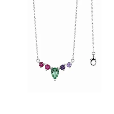 Pulseira Gota Turmalina e Redonda Rosa e Lilas — foto 1