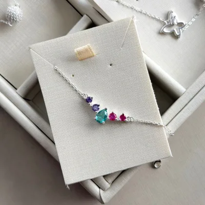 Pulseira Gota Turmalina e Redonda Rosa e Lilas — foto 2