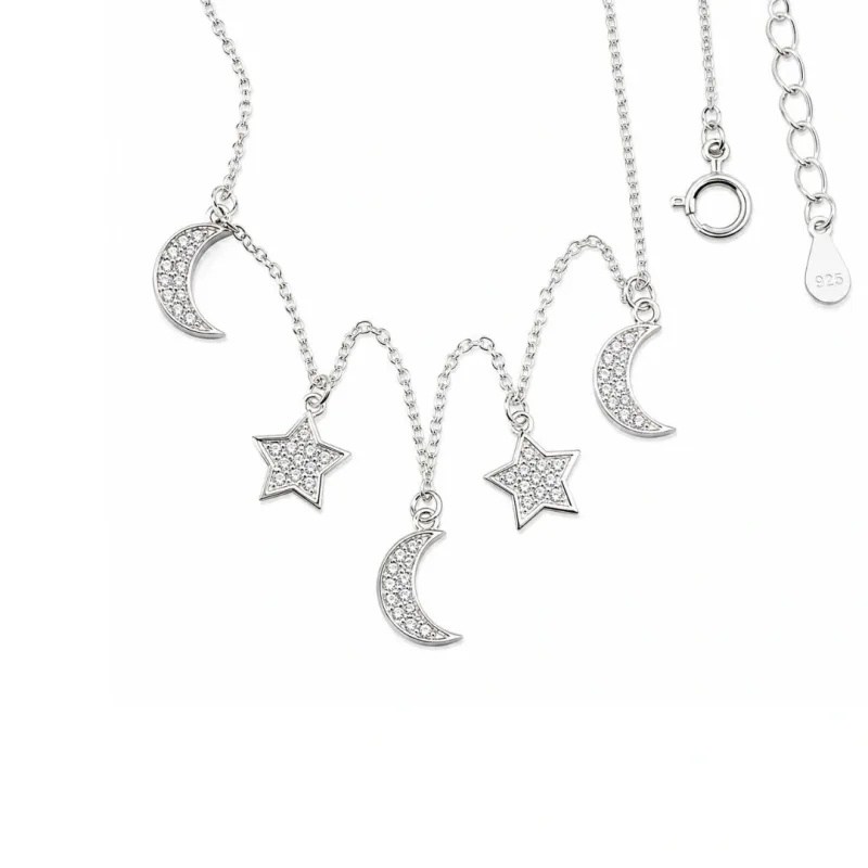 Pulseira Lua e Estrela Cravejadas