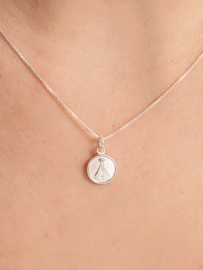 Colar de Prata 925 Medalha Nossa Senhora — foto 2