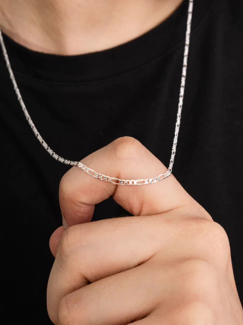 Corrente Masculina de Prata 925 Elos 3x1 2mm 70cm