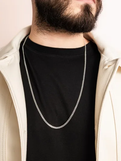 Corrente Masculina de Prata 925 Elos Grumet 3mm 70cm — foto 1