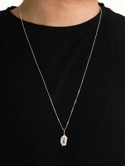 Corrente Masculina de Prata 925 Face de Jesus 70cm — foto 3