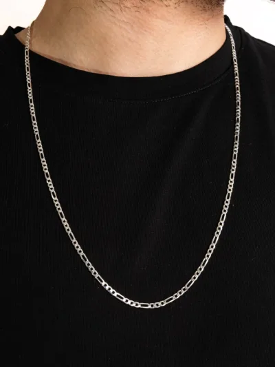 Corrente Masculina de Prata 925 Elos 3x1 3mm 70cm — foto 3