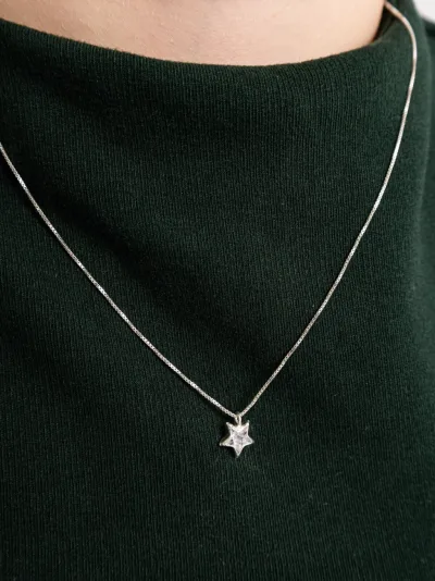 Colar de Prata 925 Ponto de Luz Estrela Cravação Inglesa — foto 2