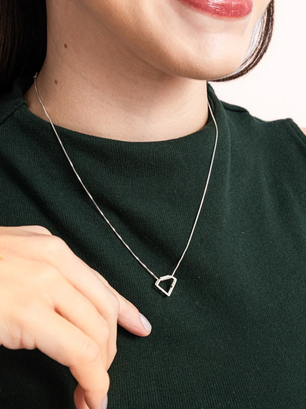 Colar de Prata 925 Diamante Vazado