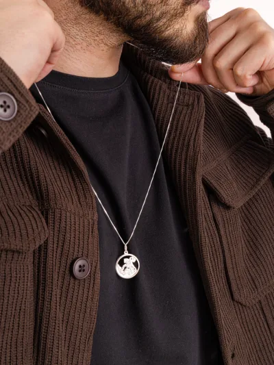 Colar de Prata 925 Masculino Pingente São Jorge — foto 1