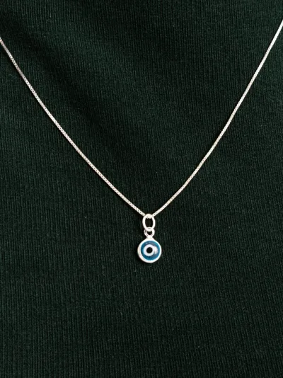 Colar de Prata 925 Olho Grego Azul Claro Delicado — foto 2