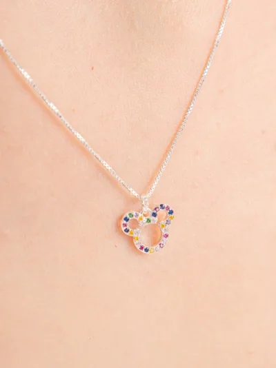 Colar de Prata 925 Mickey com Zircônias Coloridas — foto 2