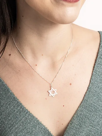 Colar de Prata 925 Estrela de Davi Reforçada — foto 1