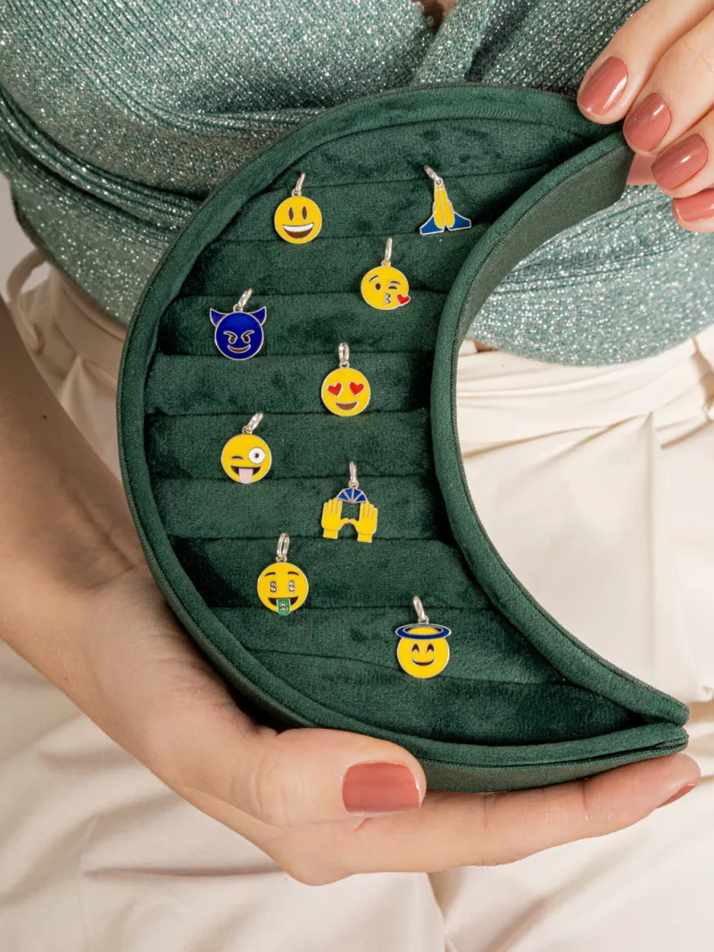 Pingente de Prata 925 Emojis Vários Modelos