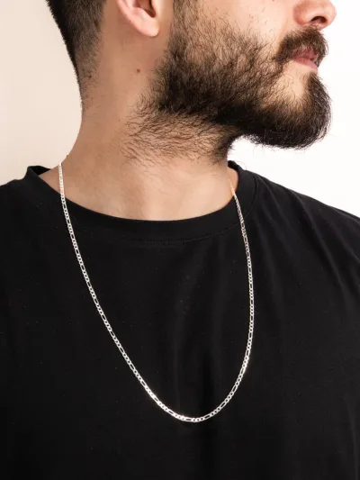 Corrente Masculina de Prata 925 Elos 3x1 4.3mm 70cm — foto 1