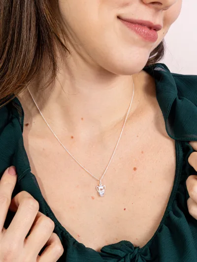 Colar de Prata 925 Menina com Coração com Zircônia — foto 1