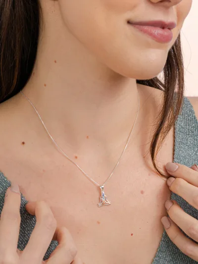 Colar de Prata 925 Pontos de Chakras com Zircônias Coloridas — foto 1