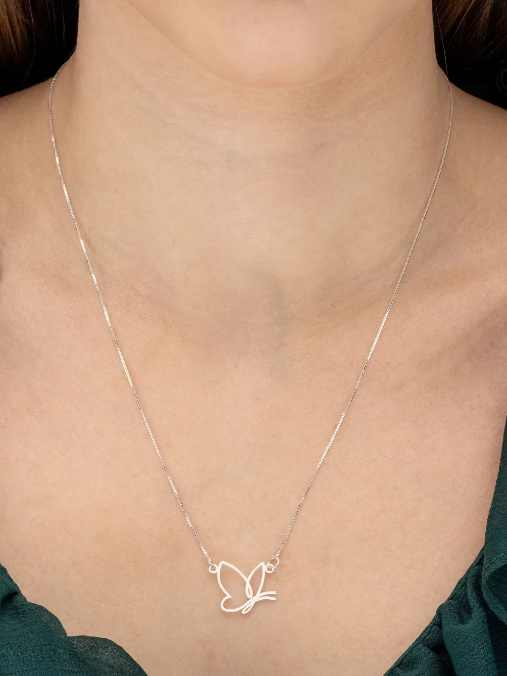 Colar de Prata 925 Borboleta Minimalista
