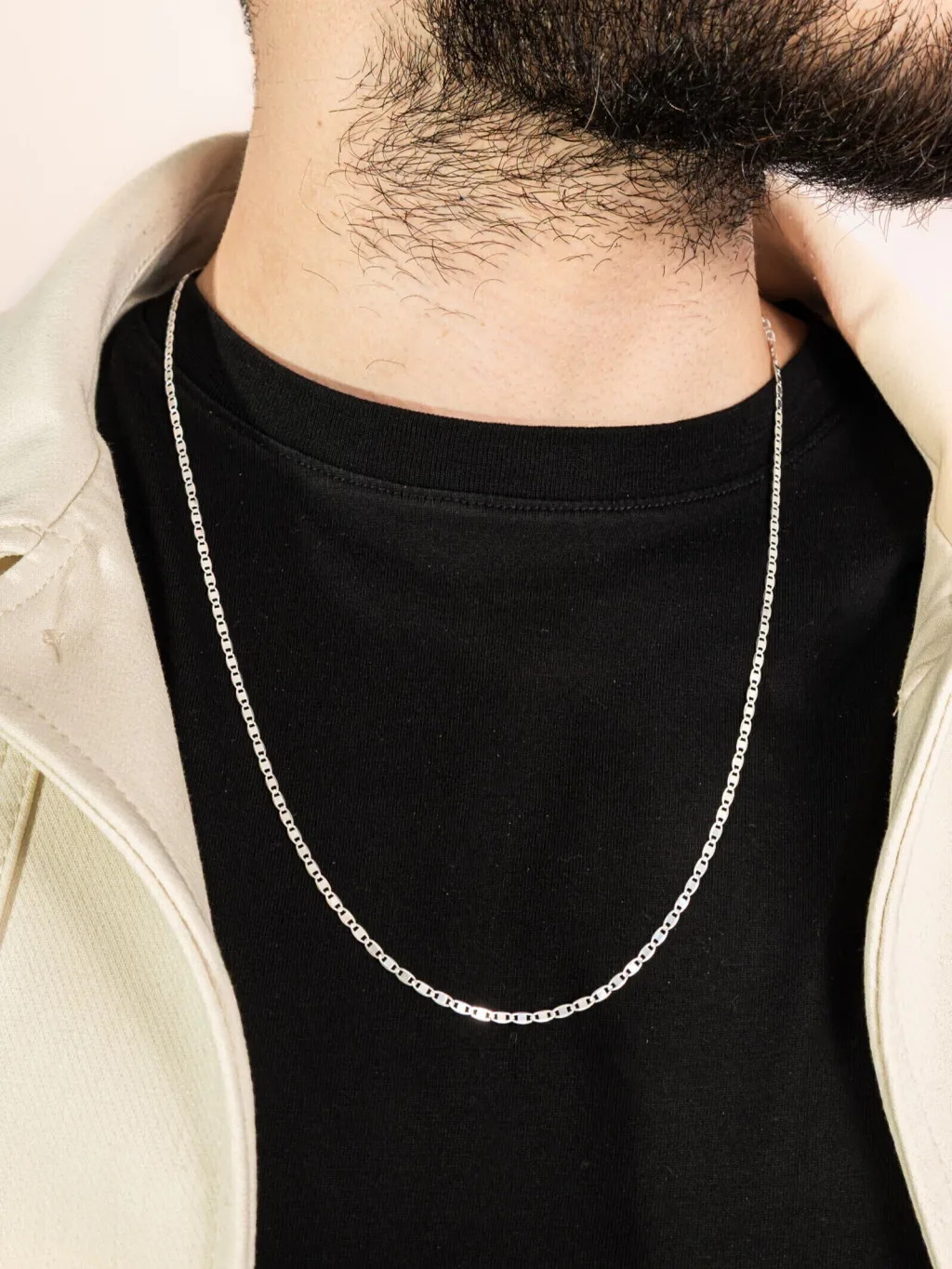 Corrente Masculina de Prata 925 Elos Piastrine 1.5mm 60cm