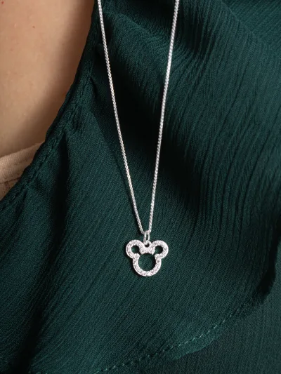 Colar de Prata 925 Mickey com Zircônias Brancas — foto 2