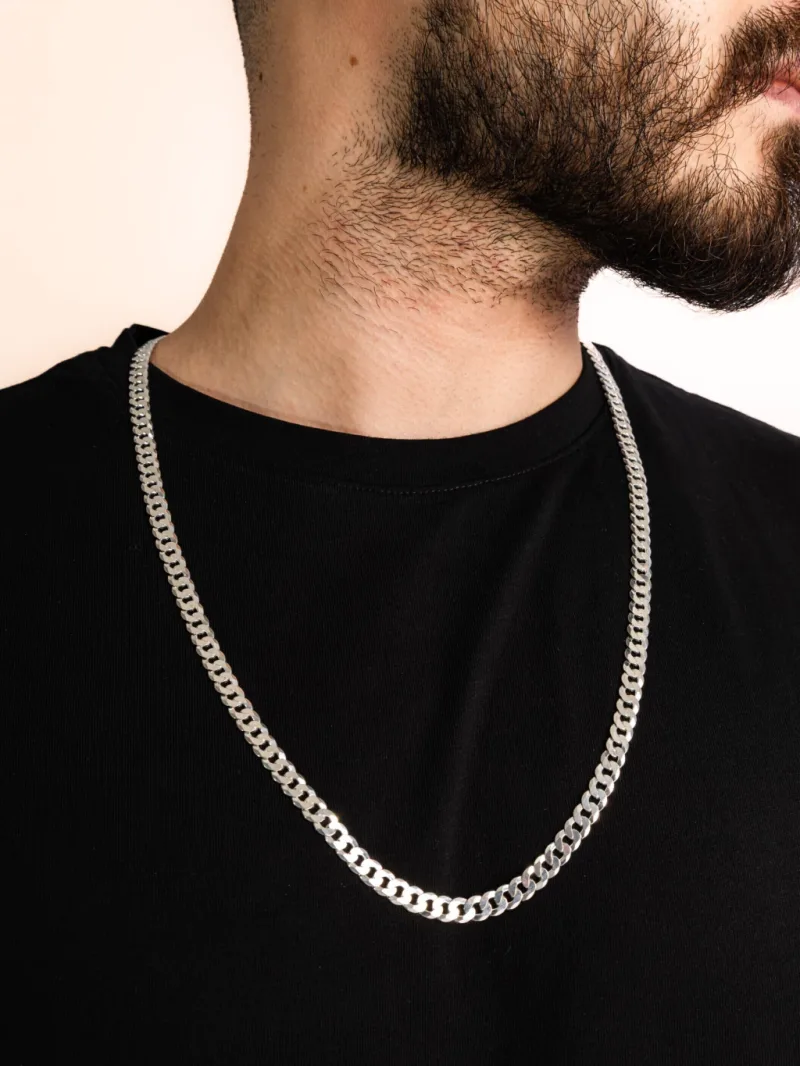 Corrente Masculina de Prata 925 Elos Grumet Super Grossa 6.8mm 70cm