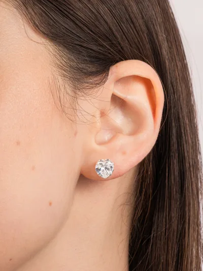 Conjunto De Prata 925 Coração Zircônia Branco — foto 3