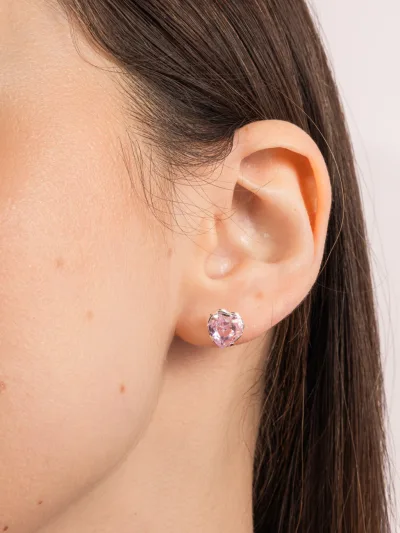 Conjunto De Prata 925 Coração Zircônia Rosa — foto 3