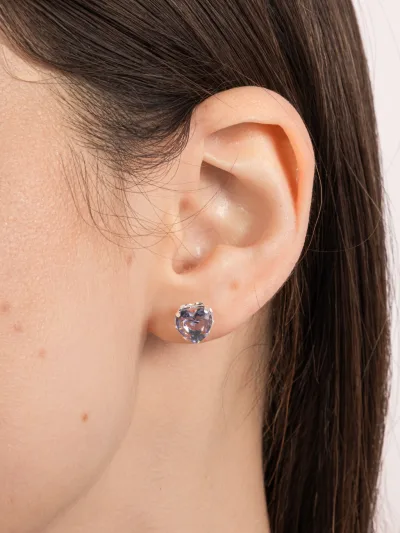 Conjunto De Prata 925 Coração Zircônia Lilás — foto 3