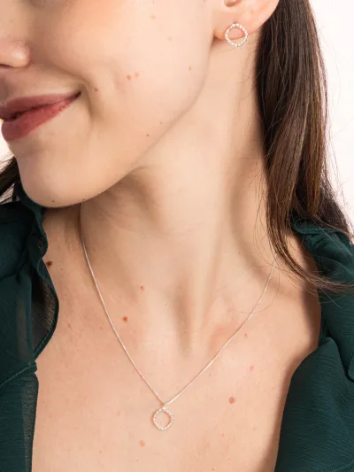 Conjunto de Prata 925 Losango Torcido — foto 1
