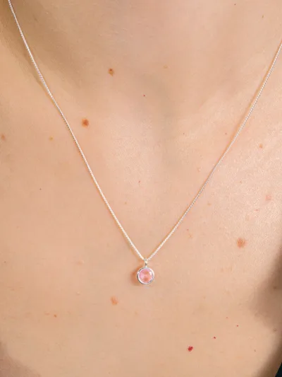 Conjunto de Prata 925 Zircônia Redonda Rosa Cravação Inglesa — foto 2